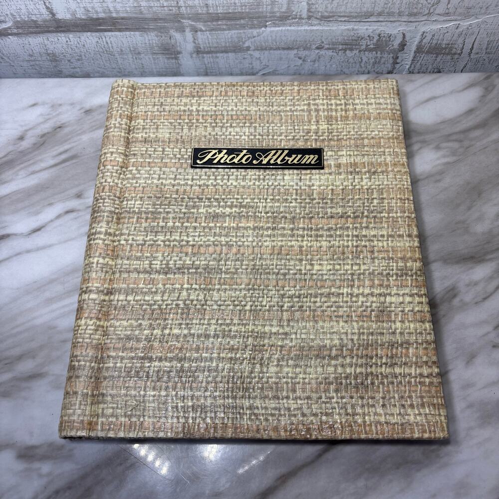 Vintage Tan Woven Style Self Adhesive Photo Album Made in Korea